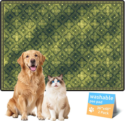 Washable Pee Pads for Dogs, Reusable Puppy Potty Training Pads, Ultra-Absorbent Thick Waterproof Leak-Proof Non-Slip Pads & Mat for Crate, Playpen, Floor, Whelping & Housebreaking , 2 Pack 18"x24"
