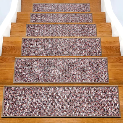 Non-Slip Stair Treads for Wooden Steps 15pcs,8"x30" Stair Carpet Treads for Indoor Use,Peel and Stick Stair Runners,Washable Reusable Adhesive Backing,Pet-Friendly Stair Capet for Kids,Elders,Dogs