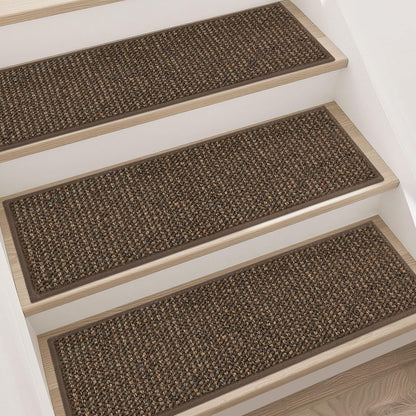 BEQHAUSE Stair Treads for Wooden Steps 28inX9in, Carpet Stair Treads Non Slip Indoor, Machine Washable Stair Runners for Kids Elders and Pets, Carpet for Stair Rugs Mat, TPE Backing, 15pcs, Taupe