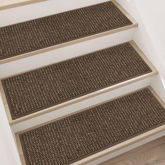 BEQHAUSE Stair Treads for Wooden Steps 28inX9in, Carpet Stair Treads Non Slip Indoor, Machine Washable Stair Runners for Kids Elders and Pets, Carpet for Stair Rugs Mat, TPE Backing, 15pcs, Taupe