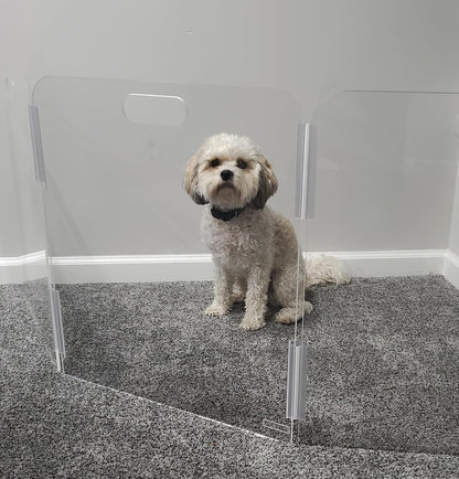 Pet Barrier (3-Panel) | Free-Standing Pet Gate | Foldable | Protect Your Indoor Living Spaces, Decorations, and Important Items from Pets | Made in The USA