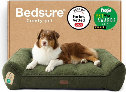 Bedsure SupportMax™ XL Pro Orthopedic Dog Beds Large Sized Dog - Extra Thick Supportive Dogs Couch with Waterproof Washable Cover, Extra Large Comfort Pet Sofa with Sherpa & Nonskid Bottom, Grey, 45"