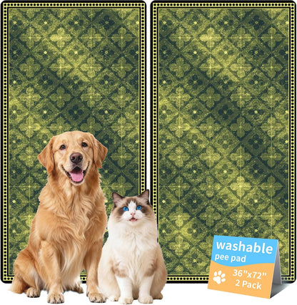 Washable Pee Pads for Dogs, Reusable Puppy Potty Training Pads, Ultra-Absorbent Thick Waterproof Leak-Proof Non-Slip Pads & Mat for Crate, Playpen, Floor, Whelping & Housebreaking , 2 Pack 18"x24"