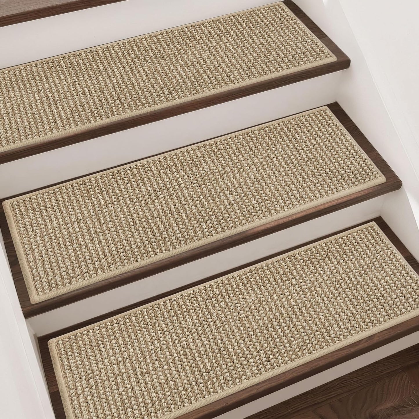 BEQHAUSE Stair Treads for Wooden Steps 28inX9in, Carpet Stair Treads Non Slip Indoor, Machine Washable Stair Runners for Kids Elders and Pets, Carpet for Stair Rugs Mat, TPE Backing, 15pcs, Taupe