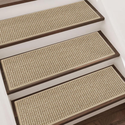 BEQHAUSE Stair Treads for Wooden Steps 28inX9in, Carpet Stair Treads Non Slip Indoor, Machine Washable Stair Runners for Kids Elders and Pets, Carpet for Stair Rugs Mat, TPE Backing, 15pcs, Taupe