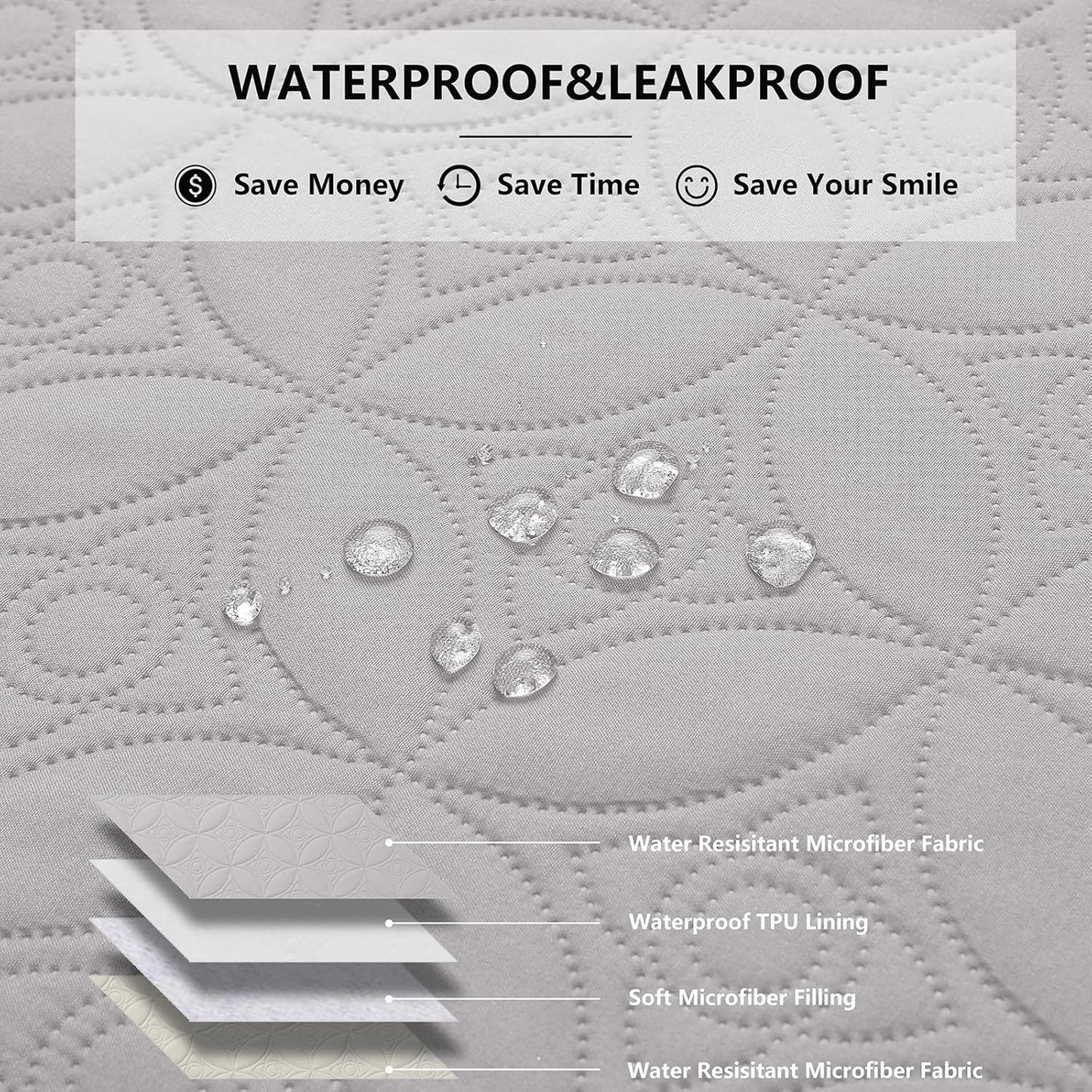 Waterproof Dog Blanket, 30x30 inches Small Pet Couch Covers for Sofa, Chair Bed Furniture Protector from Dogs Washable and Reversible-Lightgrey+Darkgrey