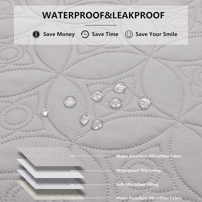 Waterproof Dog Blanket, 30x30 inches Small Pet Couch Covers for Sofa, Chair Bed Furniture Protector from Dogs Washable and Reversible-Lightgrey+Darkgrey