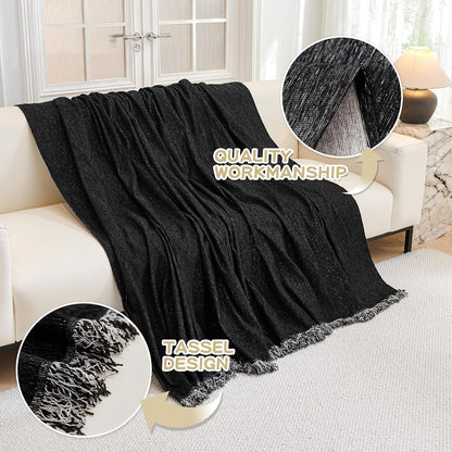 MYSKY HOME Couch Cover for Dogs, Washable Couch Covers, Non Slip Sofa Cover, Couch Cover 2 Cushion Sofa Dogs Furniture Protector with Tassels, Chenille Sofa Slipcover for Pets, 71"x118", Dark Grey