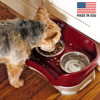 Neater Pet Brands Neater Feeder Deluxe Mess Proof Dog Bowls Elevated for Large Dogs Over 40 lbs, Made in USA, No Spill Raised Dog Food Bowl Stand Feeding Station, Food and Water Bowl Set, Black