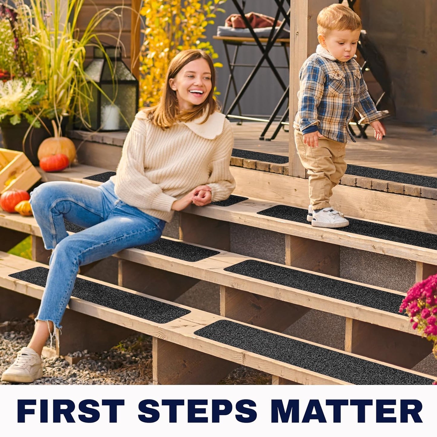 Clear Non Slip Stair Treads for Wooden Steps Indoor 30"x6" – 15-Pack Peel Stick Stair Treads – Self Adhesive Transparent Step Covers – Stair Grip Tape for Dogs, Kids – by STEPCORE