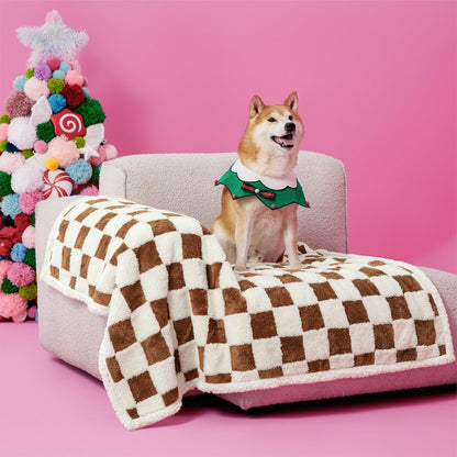 LE SURE Waterproof Dog Blanket for Large Dogs - Washable Double Sided Dog Blankets with Warm Jacquard Shag and Soft Sherpa Fleece, Pet Cat Blanket for Couch Protection, 3D Textured Cloud, Green
