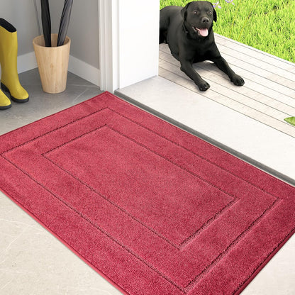 PURRUGS Dirt Trapping Door Mat 32" x 47", Non-Slip/Skid Machine Washable Entryway Rug, Dog Doormat, Super Absorbent Welcome Mat for Muddy Wet Shoes and Paws, Grayish Brown