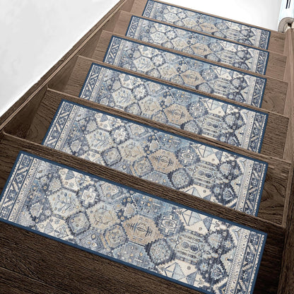 sarben Non Slip Stair Treads for Wooden Steps 15PCS - 8"x30" Indoor Safety Carpet, Edging Mats with TPE Adhesive Backing, Pet and Elderly Friendly Stair Rugs (Taupe) - Colors A