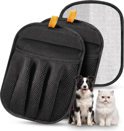Pet Hair Remover Glove 2-Pack for Couch, Carpet, Bed, Car Seat & Clothing, Reusable Electrostatic Tool for Cat & Dog Hair