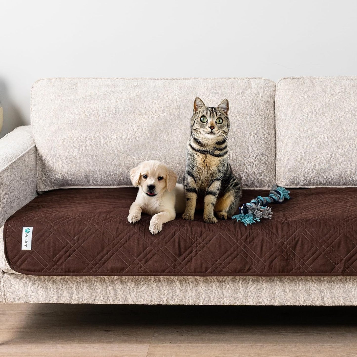 PetAmi Waterproof Couch Cover for Dogs, Reversible Furniture Cover Sofa Protector for Pet Cat Bed, Washable Blanket Dog Cover for Couch Seat, 52x82 Gray