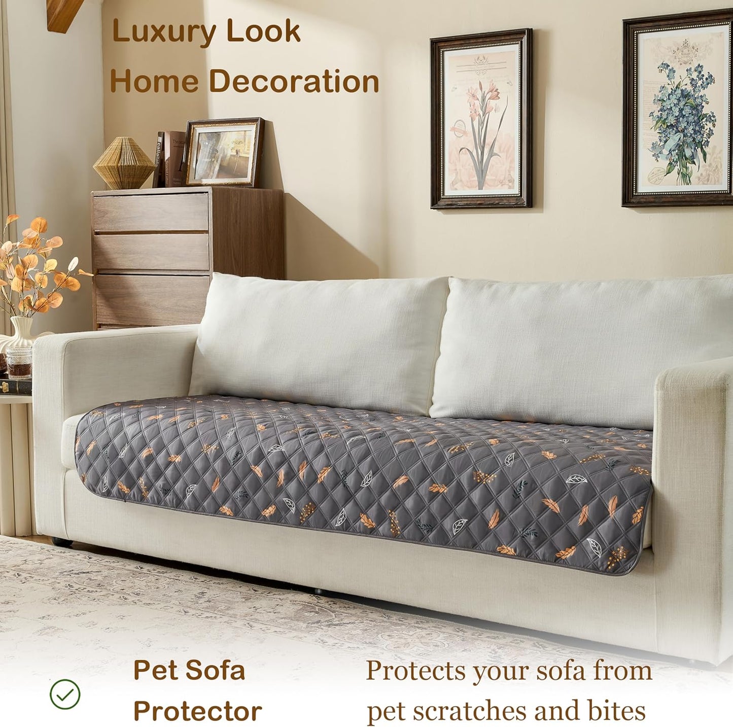 Waterproof Pet Couch Cover Washable, Stylish Reversible Pet Blanket, Soft Sofa Furniture Protector for Dogs Kids Pets.(Gray/Light Gray, 30"x70")