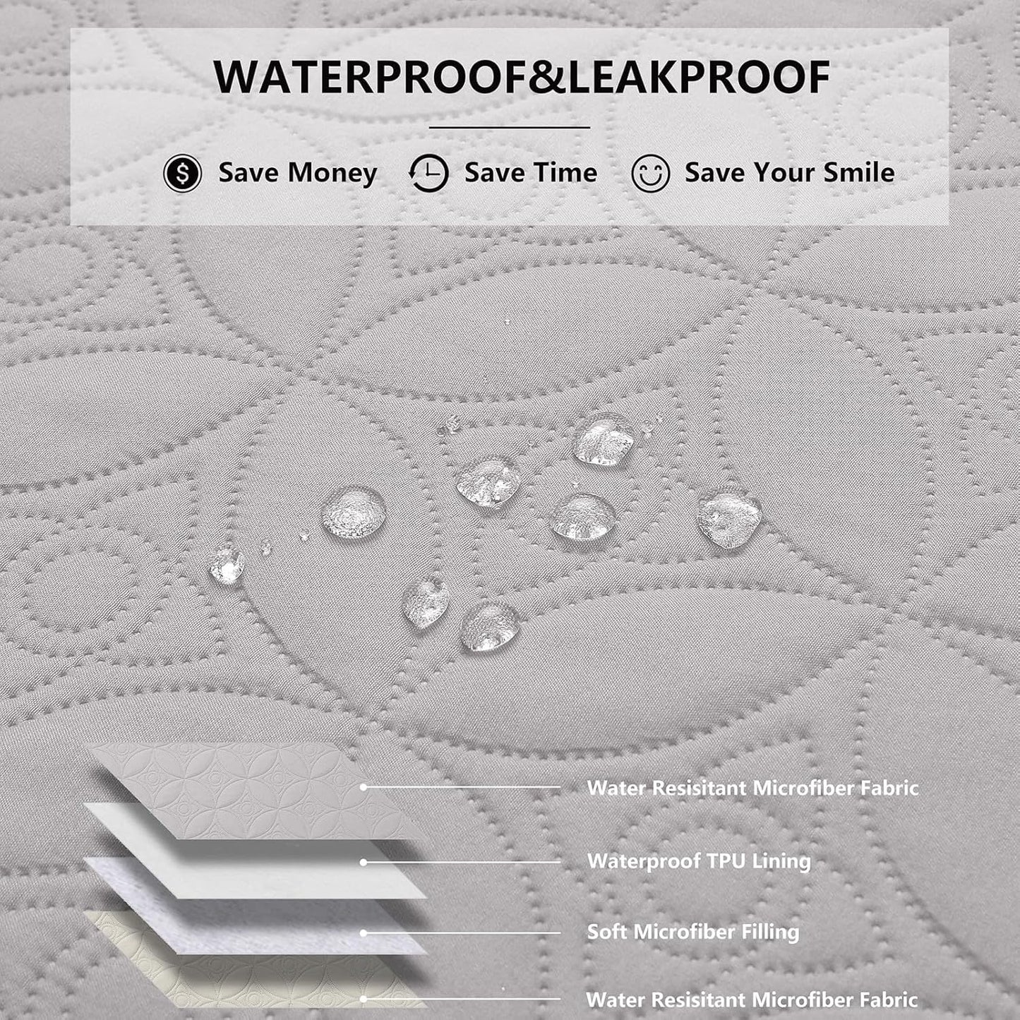 Waterproof Dog Blanket, 30x30 inches Small Pet Couch Covers for Sofa, Chair Bed Furniture Protector from Dogs Washable and Reversible-Lightgrey+Darkgrey