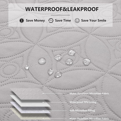 Waterproof Dog Blanket, 30x30 inches Small Pet Couch Covers for Sofa, Chair Bed Furniture Protector from Dogs Washable and Reversible-Lightgrey+Darkgrey