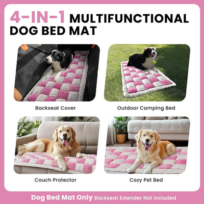 HiPetpy Backseat Dog Bed Mat for Car, Non-Slip Dog Bed for Car Back Seat, Soft & Cozy Dogs Blanket, Washable Travel Pet Mat Seat Protector for Cars, SUVs, Trucks