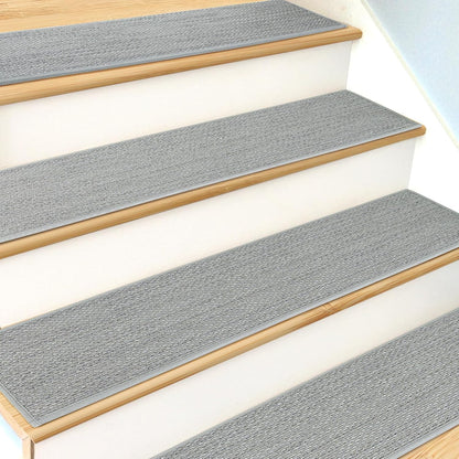 SMILOOL Stair Treads Non Slip for Wooden Steps Indoor 10" x 36" 4 Pack Extra Wide Stair Tread Carpet Stairs Runner, Step Pads with Reusable Adhesive for Dogs Kids Elders, Machine Washable, Beige