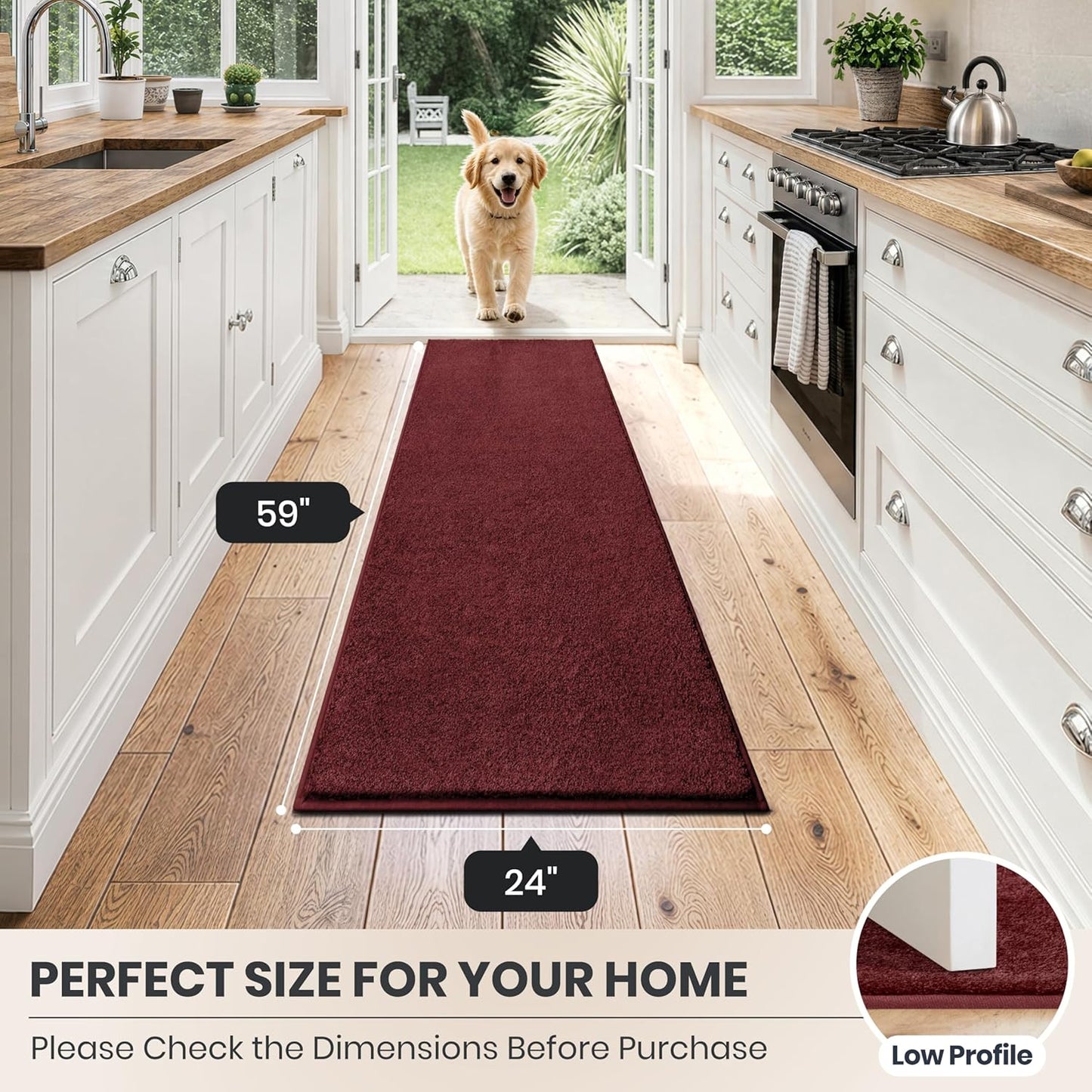 PURRUGS Dirt Trapping Door Mat 20" x 31.5", Non-Slip Machine Washable Entryway Rug, Dog Doormat, Indoor Front Door Mat, Super Absorbent Entry Rug for Muddy Shoes & Paws, Bluish Grey-Black