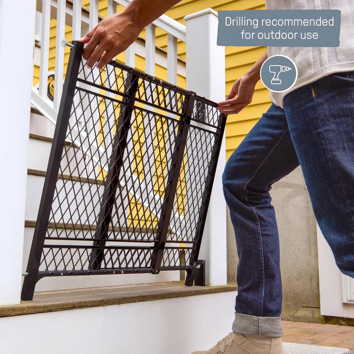 Ingenuity Doorway 42W Series Dog and Baby Gate, Indoor Outdoor, Won't Rust or Fade, Plastic Panel, Fits 23-42" Openings, 24” Tall