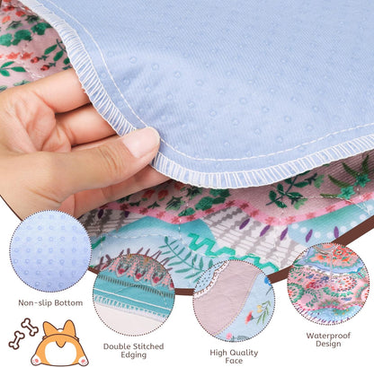Aitmexcn Washable Puppy Dog Pee Pad, 2PCS 100% Waterproof Whelping Training Mat for Puppy/Senior Dog, Fast Drying Reusable Puppy Pads for Indoor, Outdoor and Car Travel- 24'' x 36''