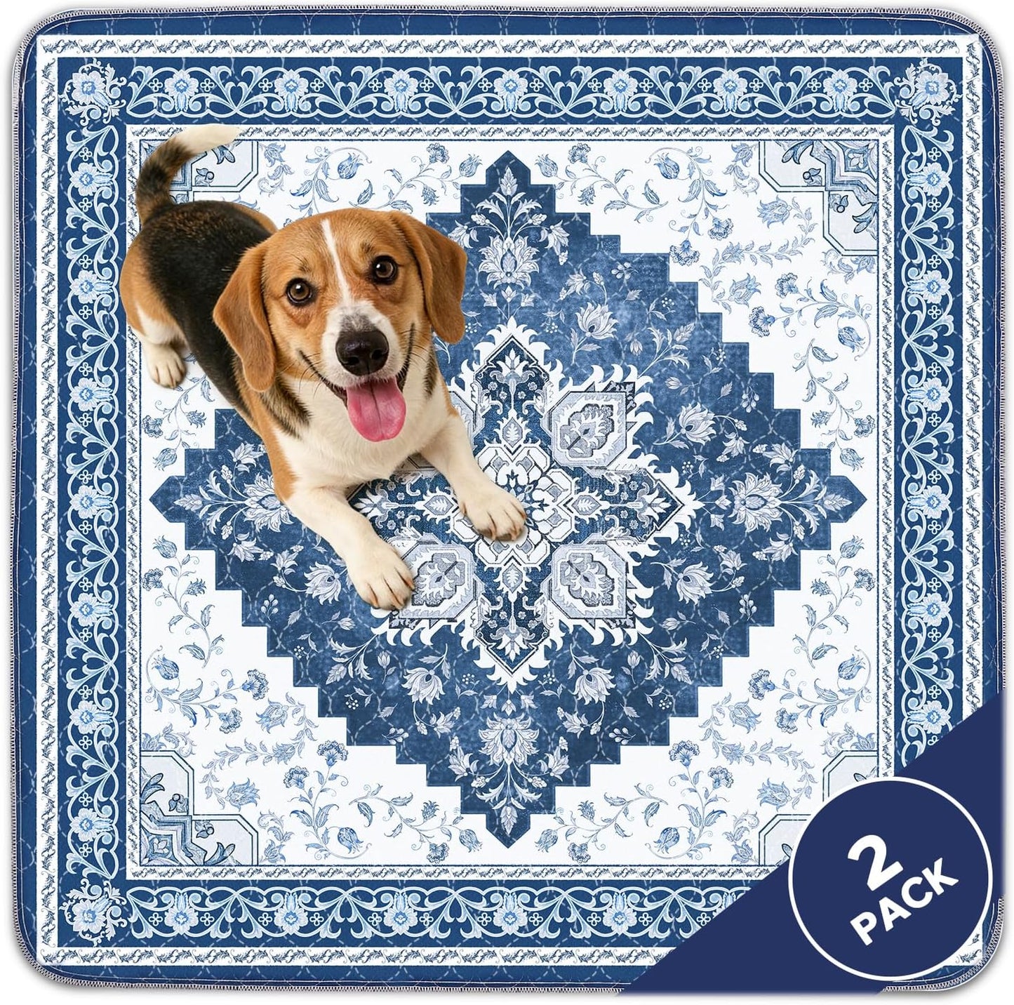 INVENHO Washable Pee Pads for Dogs 72"x72" Reusable Dog Pads Extra Large Upgrade Non-Slip Dog Pee Pads Heavy Absorbency Puppy Pee Pads Quick Dry Whelping Pads/Waterproof Puppy Training Pad