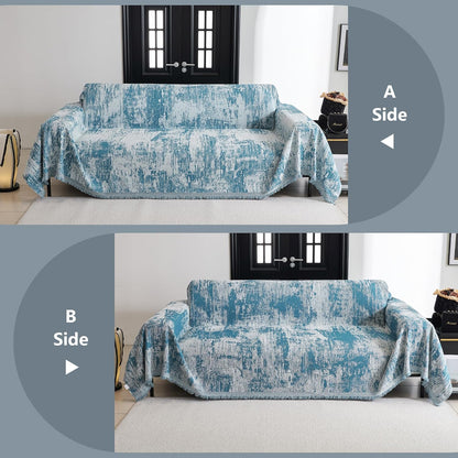 MYSKY HOME Couch Cover for Dogs, Washable Couch Covers, Non Slip Sofa Cover, Couch Cover 2 Cushion Sofa Dogs Furniture Protector with Tassels, Chenille Sofa Slipcover for Pets, 71"x118", Dark Grey