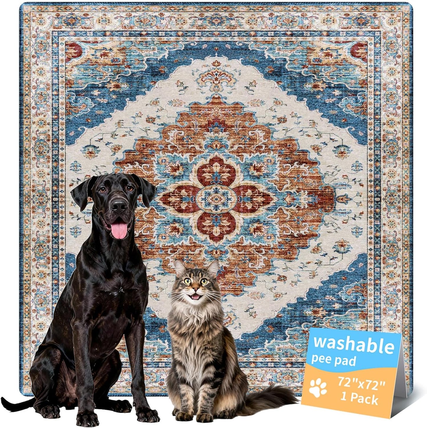 Washable Pee Pads for Dogs, Reusable Puppy Potty Training Pads, Ultra-Absorbent Thick Waterproof Leak-Proof Non-Slip Pads & Mat for Crate, Playpen, Floor, Whelping & Housebreaking , 2 Pack 18"x24"