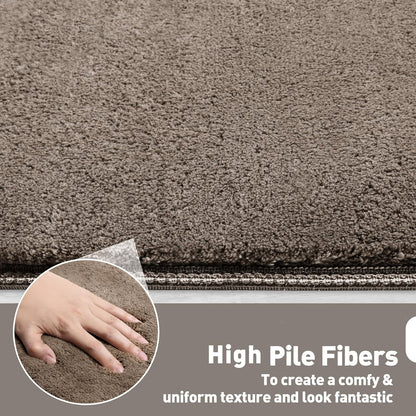 PURE ERA Carpet Stair Treads Ultra Plush 9.5" X 30"Soft Bullnose Indoor Stair Protectors Pet-Friendly Non-Slip Skid Resistant Tape Free Washable Reusable(14 Pieces, Cream Gray)