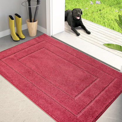 PURRUGS Dirt Trapping Door Mat 32" x 47", Non-Slip/Skid Machine Washable Entryway Rug, Dog Doormat, Super Absorbent Welcome Mat for Muddy Wet Shoes and Paws, Grayish Brown