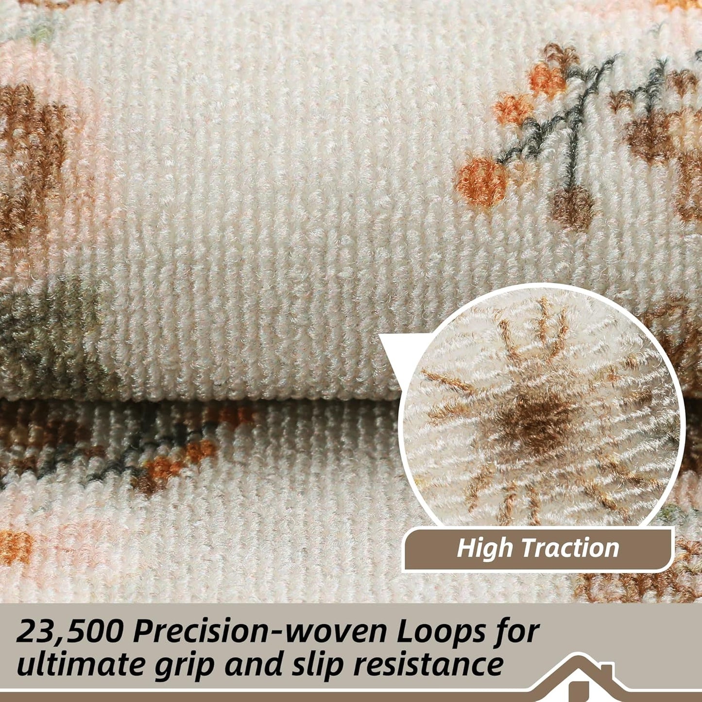 BEQHAUSE Stair Treads for Wooden Steps Non-Slip Machine Washable Carpet Stair Treads 8"X30" Soft Indoor Stair Runner for Kids Elders and Pets, 100% Polyester, TPE Backing, 15pcs, Brown/Grey