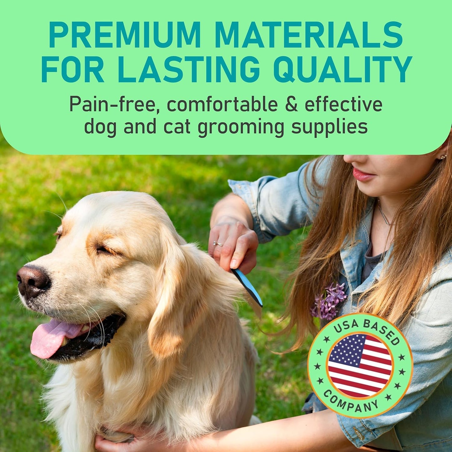 Maxpower Planet Hair Brush - Double Sided Shedding, Dematting Undercoat Rake for Dogs and Cats - Extra Wide Dog Grooming Brush, Reduce Shedding by 95%, Turquoise