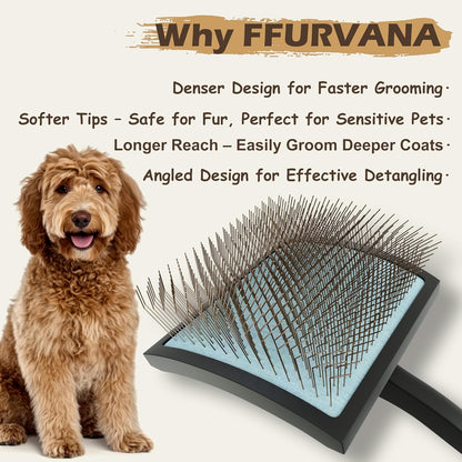 Slicker Brush for Dogs, for Golden Doodles with Long Hair, for Large Pet Dogs, Grooming Pet Hair, Cream White(Large)