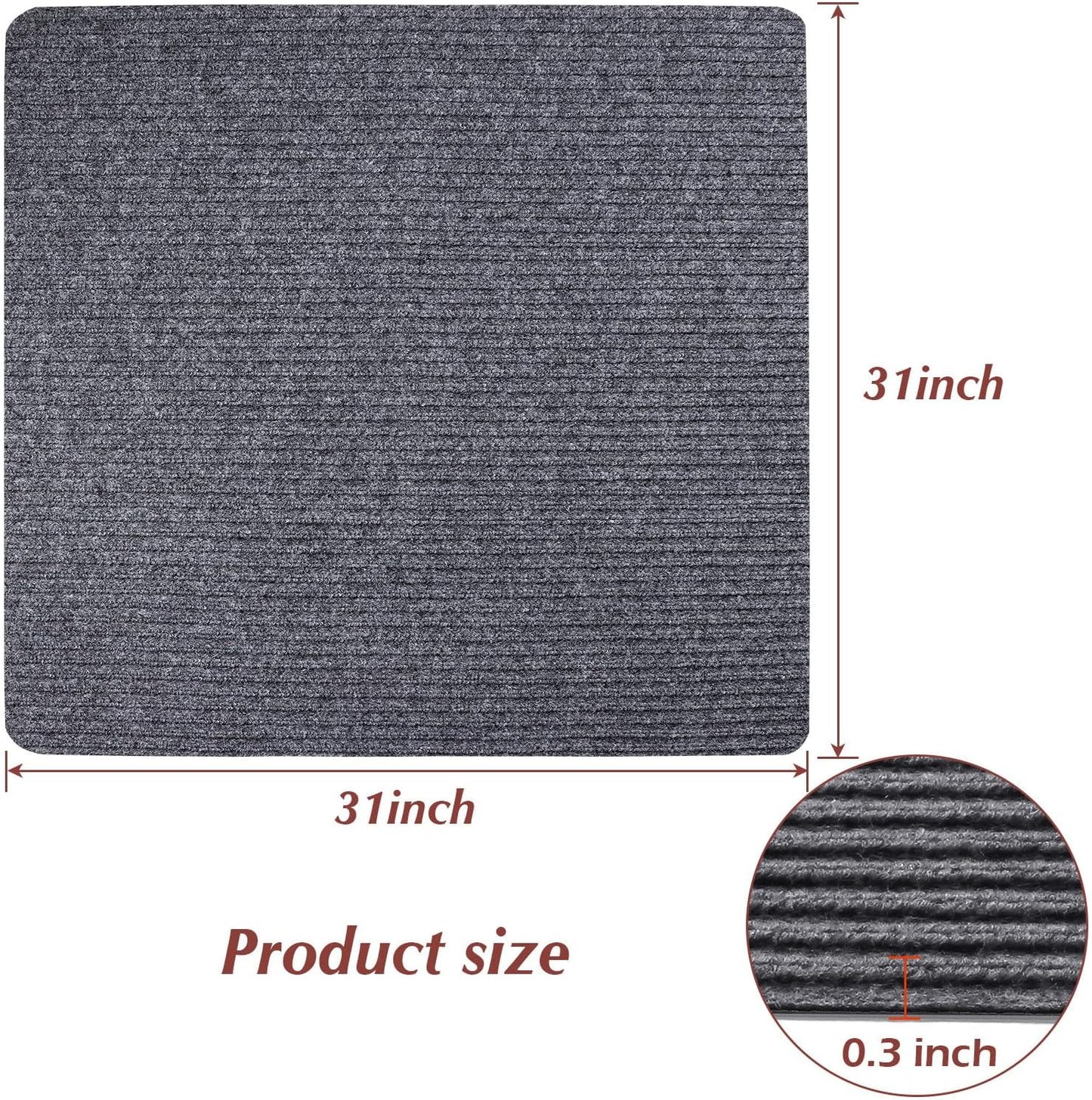 Stair Treads Non-Slip 16 Pack 8"x30" - Carpet Stair Runner for Indoor Wooden Steps with TPE Backing & Anti-Skid Surface, Reusable Adhesive Safety Rug for Kids/Elder/Pet-Friendly - Brown