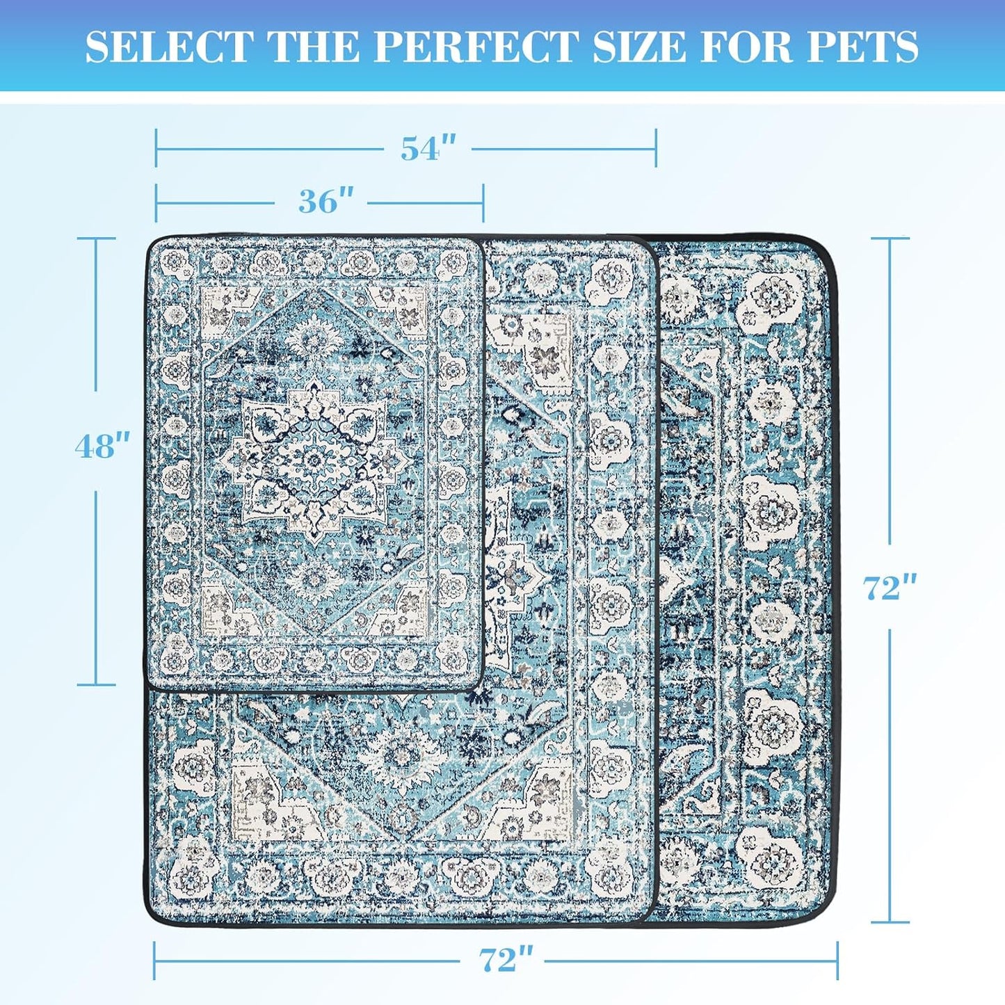 Dogcator Washable Pee Pads for Dogs, 2 Pack Reusable Puppy Training Pads. 36''x48'' Super Absorbent Dog Rugs, Non-Slip and Leakproof Pee Mat for Dogs, Whelping Pads for Crates and Floors