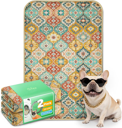 FXW Washable Pee Pads for Dogs, Puppy Pads with Super Absorbent, Specifically Designed for FXW Rollick/Homeplus 24inch 6 Panels Dog Playpen, 39" x 63" Rectangle, Khaki, 1 Pack