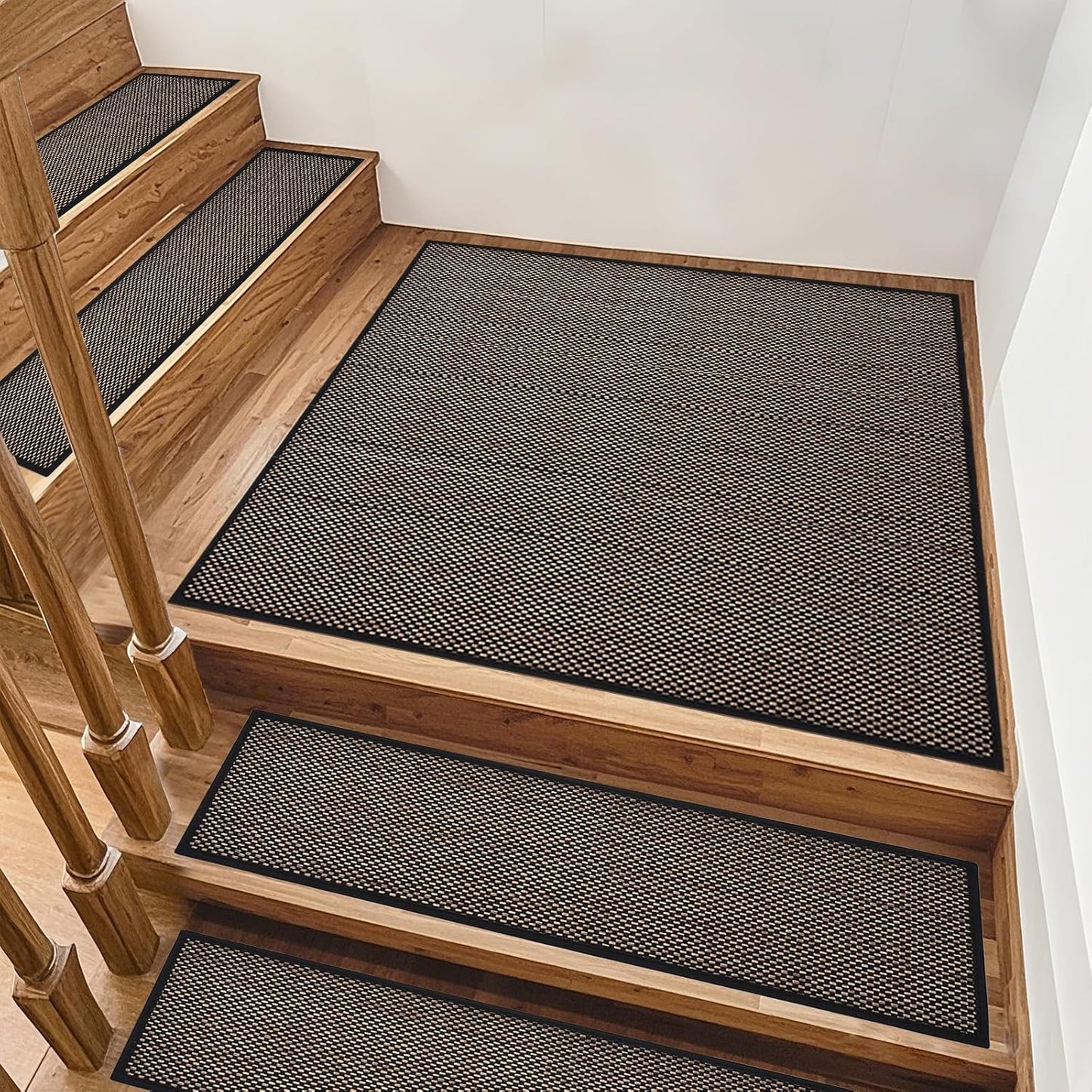 Stair Treads Non Slip, Rubber Backing Stair Treads for Wooden Steps, 15 PCS Thicken Linen Carpet Stair Runners Indoor for Kids Elders and Pets, No Residue Stair Carpet Treads, 8"x30", Beige