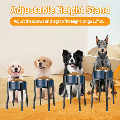 PROERR Single Dog Bowl Stand,Tall Dog Food Stand Adjustable Wide 7-11" Heights 14.5",Metal Elevated PET Bowl Holder Raised Water Feeder for Medium,Large Dog(Bowl Not Included)
