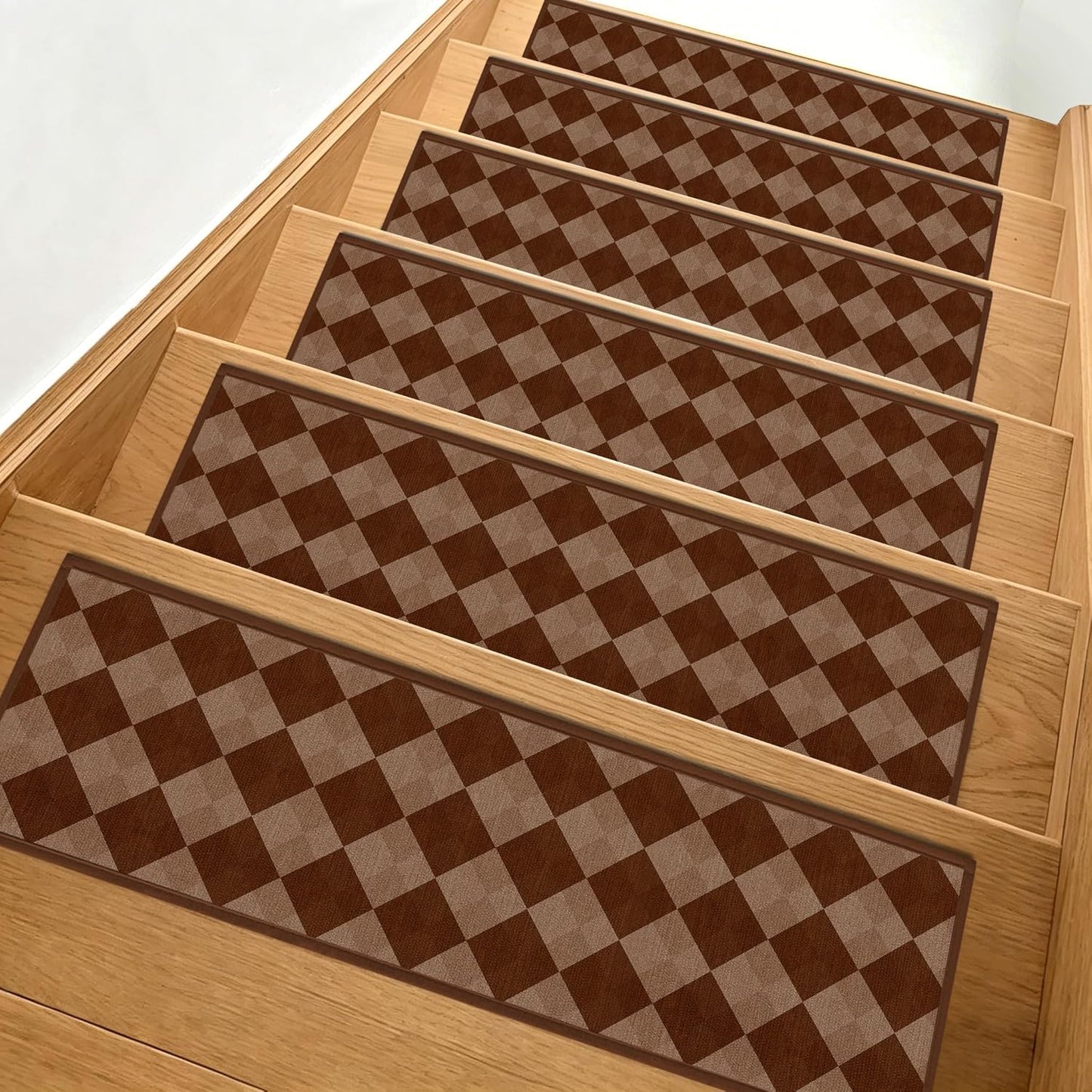 Non-Slip Stair Treads for Wooden Steps 15pcs,8"x30" Stair Carpet Treads for Indoor Use,Peel and Stick Stair Runners,Washable Reusable Adhesive Backing,Pet-Friendly Stair Capet for Kids,Elders,Dogs