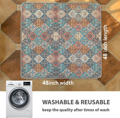 nunubaby Washable Pee Pads for Dogs, Stylish, Non-Slip and Leak-Proof Pee Pads. Reusable Potty Pads for Dogs for Crates and Floors.(Beige/Multi, 24" x48" )