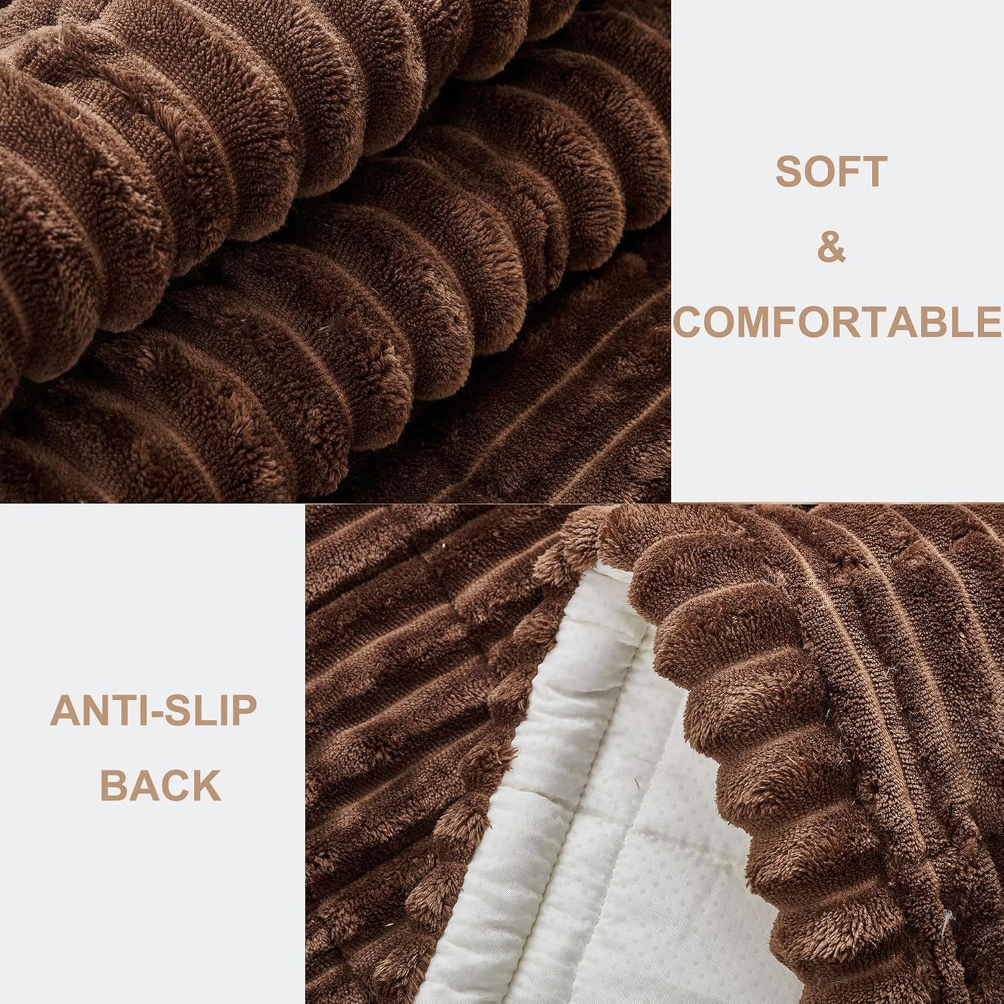 Mivnue Pet Couch Cover, Couch Covers for Dogs, Washable Dog Sofa Covers Couch Protector, Fuzzy Non Slip Couch Slipcover Pet Friendly (Brown, 27.6" x 59.1")