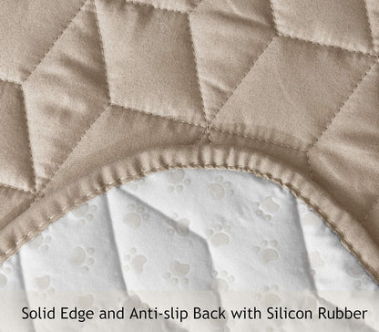 Ameritex Couch Sofa Slipcover 100% Waterproof Nonslip Quilted Furniture Protector for Dogs, Children, Pets, Machine Washable (Beige, 68")