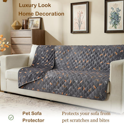 Waterproof Pet Couch Cover Washable, Stylish Reversible Pet Blanket, Soft Sofa Furniture Protector for Dogs Kids Pets.(Gray/Light Gray, 30"x70")