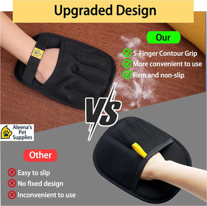 Pet Hair Remover Glove for Dogs & Cats – Grooming Glove, Reusable Fur Removal Tool for Furniture, Couch, Carpet & Car – Easy Pet Hair Cleaning Mitt, (1Pcs Black)