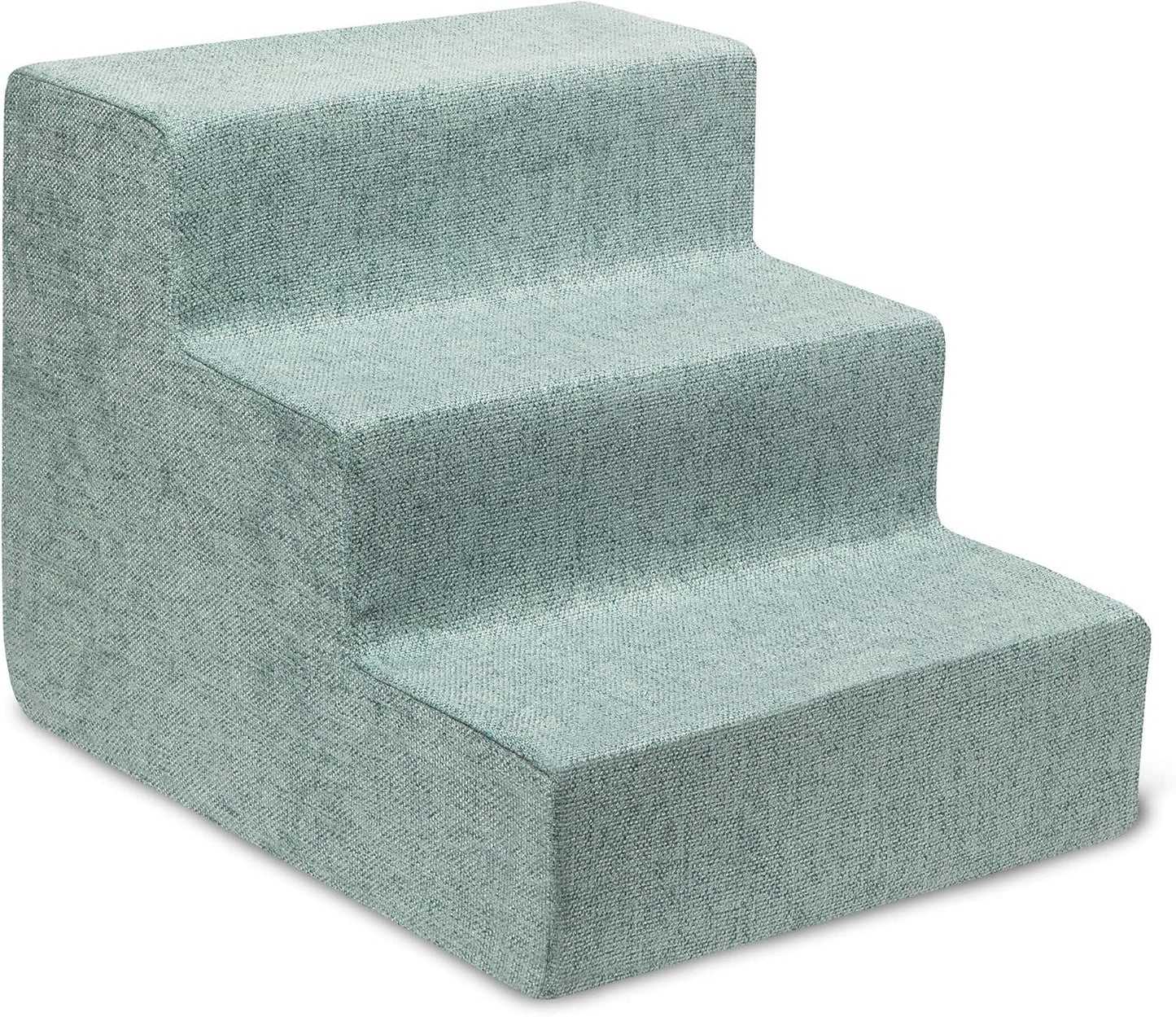 Best Pet Supplies Dog Stairs & Steps - Foam Steps for Small Dogs & Cats, Non-Slip Indoor Balanced Pet Step Support, Dog Ramp, No Assembly, Ash Gray Linen, 2-Step (12-inch Height)