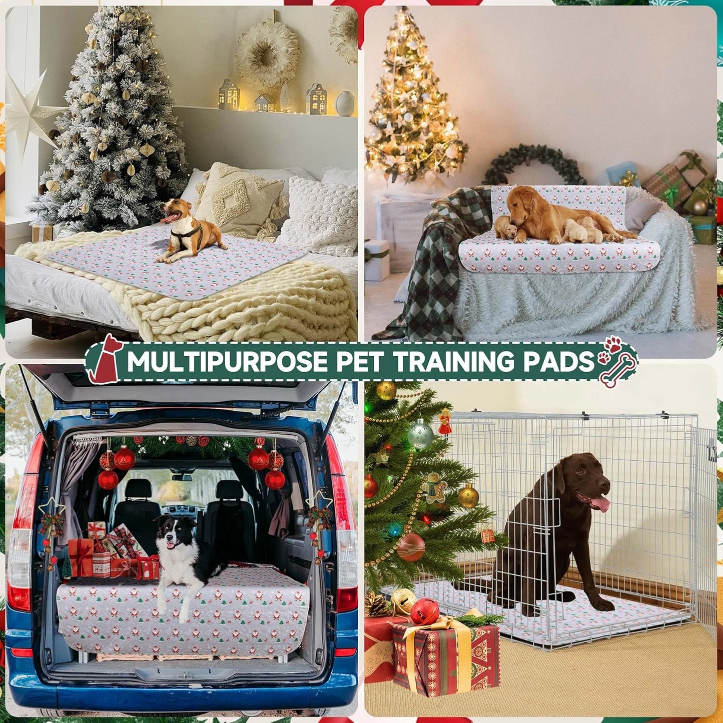 Aitmexcn Washable Puppy Dog Pee Pad, 2PCS 100% Waterproof Whelping Training Mat for Puppy/Senior Dog, Fast Drying Reusable Puppy Pads for Indoor, Outdoor and Car Travel- 24'' x 36''