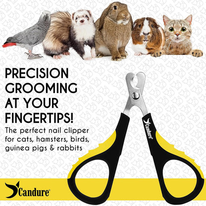 Candure Dog Nail Clippers Professional Pet Nail Clipper Suitable for Cats, Rabbits and Guinea Pigs - Safety Lock/Protective Guard to Avoid Over Cutting (Green, Medium to Small)