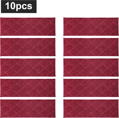 COSY HOMEER Edging Stair Treads Non-Slip Carpet Mat 28inX9in Indoor Stair Runners for Wooden Steps, Edging Stair Rugs for Kids and Dogs, 100% Polyester TPE Backing (7pc, Beige)